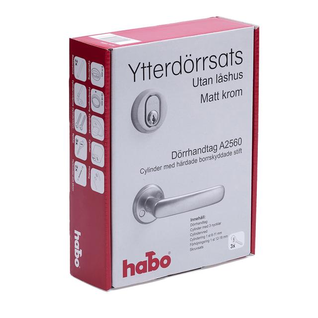 YTTERDÖRRSATS HABO UTAN LÅSHUS MATT KROM | Beijerbygg Byggmaterial